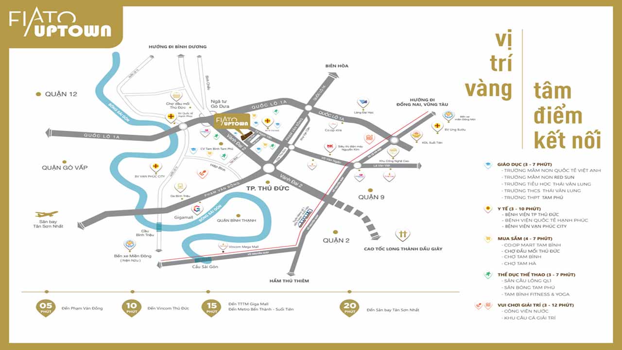Lựa chọn vị trí lý tưởng căn hộ Fiato Airport City 4 Vị trí dự án Fiato Airport City