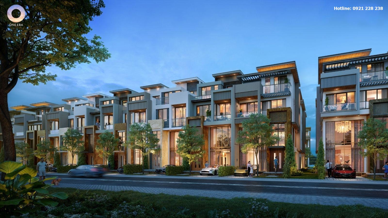 Khám Phá Nhà Phố One Era - Xu Hướng Sống Mới Trong Thị Trường Bất Động Sản Việt Nam 13 Phối cảnh dãy nhà phố thương mại One Era về đêm