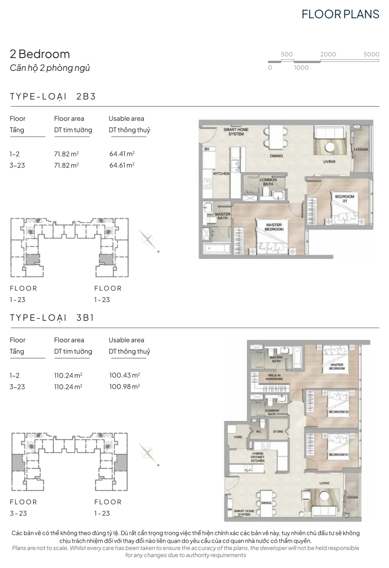 Mặt Bằng The Marq Quận 1: Layout 1PN, 2PN, 3PN & 4PN Chi Tiết 2026 43 Layout căn hộ The Marq loại 2B3 và 3B1