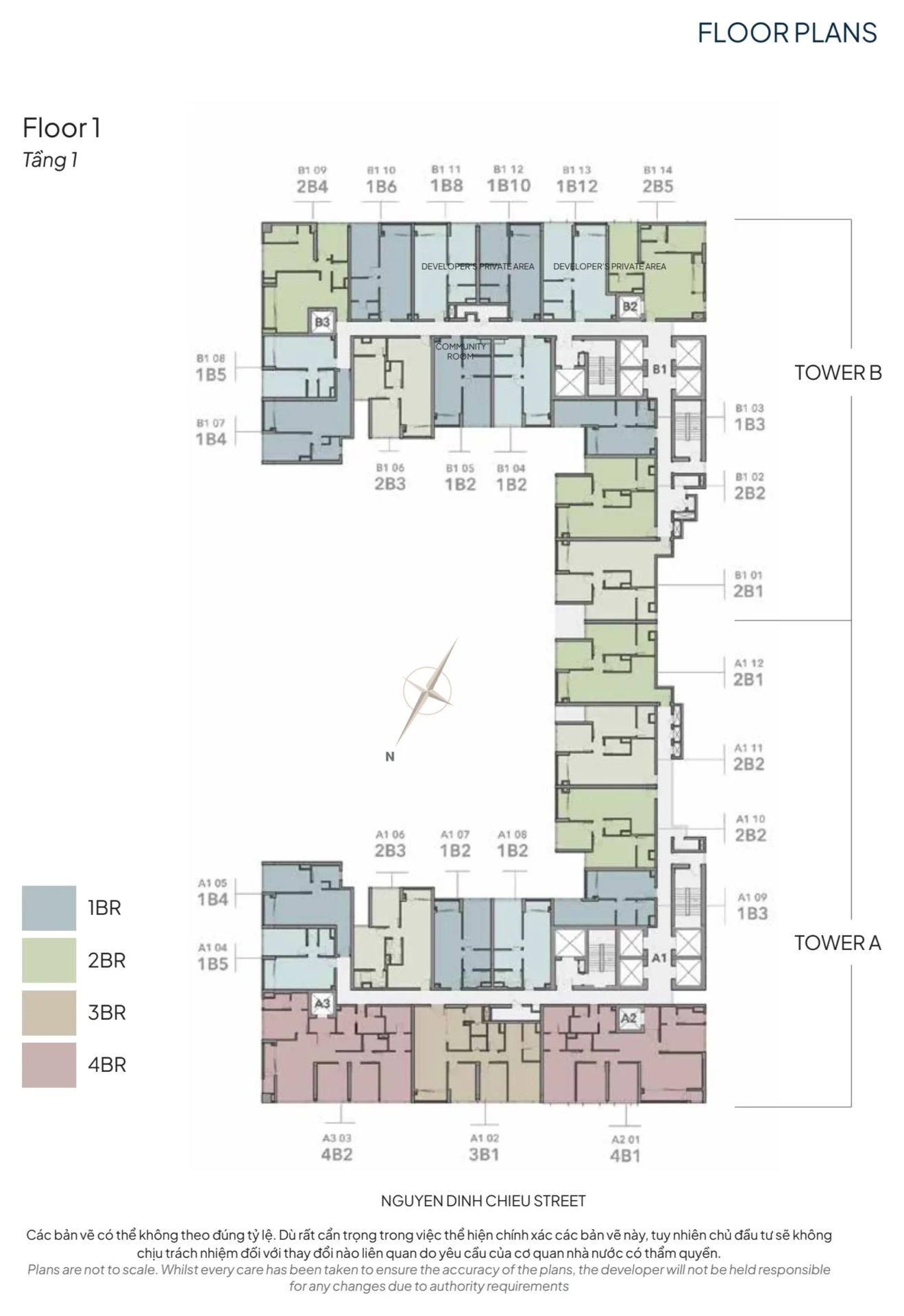 Mặt Bằng The Marq Quận 1: Layout 1PN, 2PN, 3PN & 4PN Chi Tiết 2026 36 Mặt bằng tầng 1 The Marq