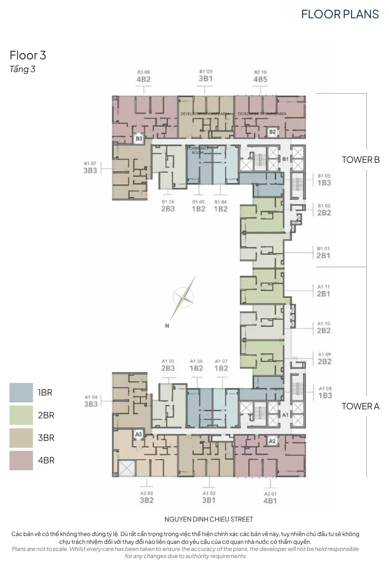 Mặt Bằng The Marq Quận 1: Layout 1PN, 2PN, 3PN & 4PN Chi Tiết 2026 38 Mặt bằng tầng 3 The Marq