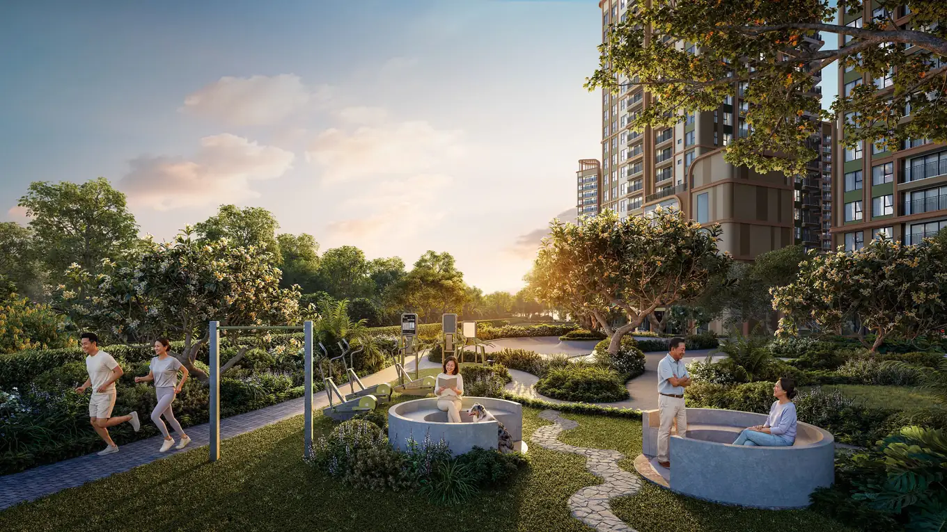 Tiện ích Norton Park: 2,5 ha cảnh quan, hơn 100 tiện ích nội khu 9 Vườn trên cao và đường chạy bộ Norton Park